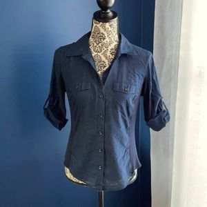 Ann Taylor Mixed Media Blouse